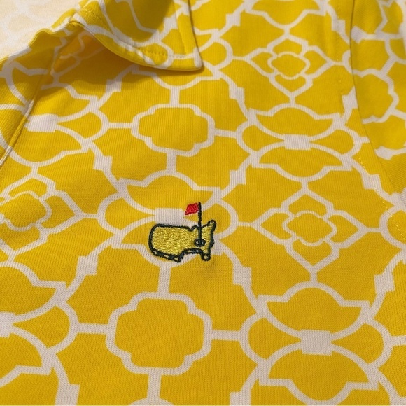 Magnolia Lane Masters Golf Short Sleeve Polo Top Yellow and White - Small - Picture 4 of 11